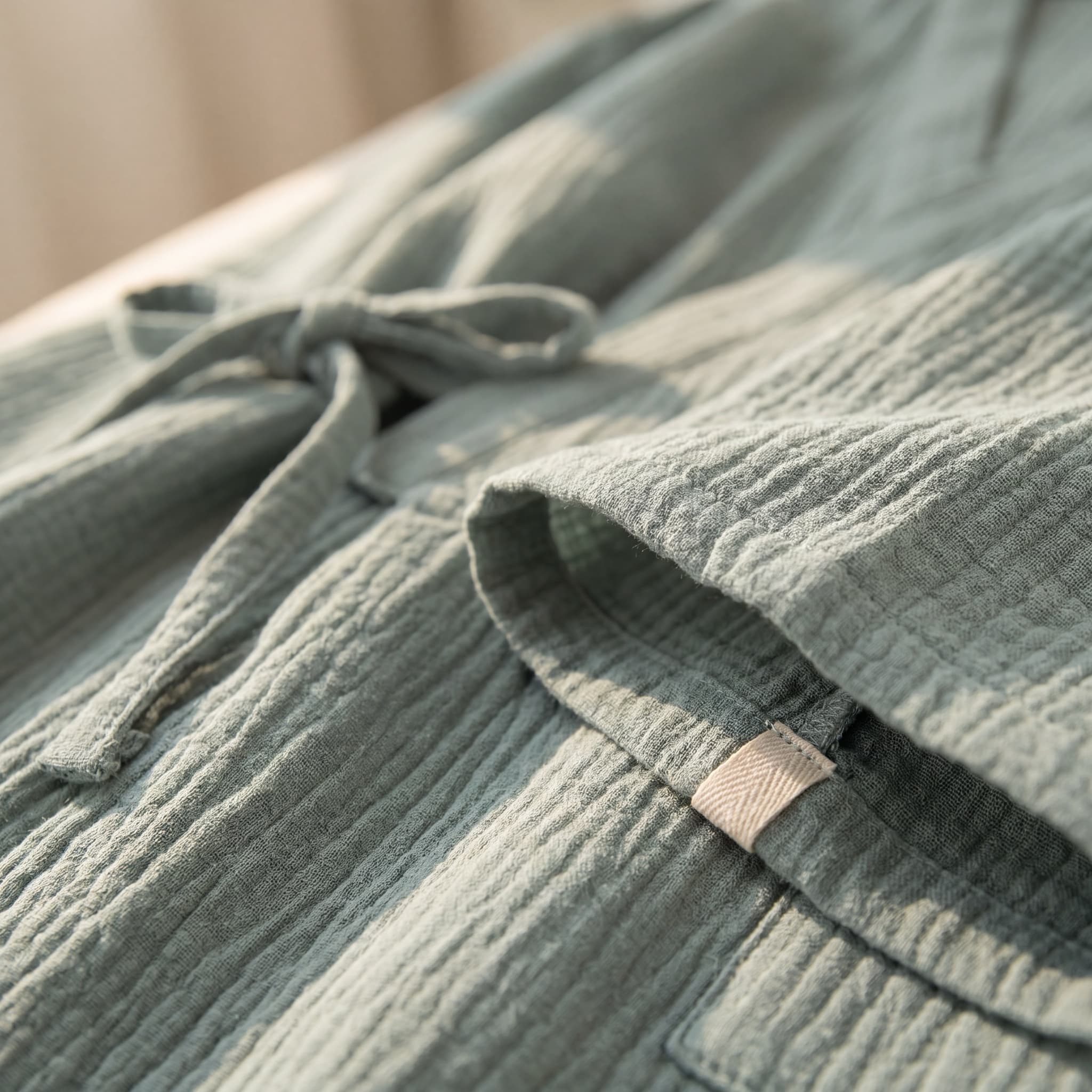 Close-up of SagePause cotton fabric texture